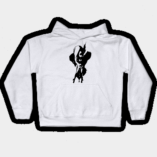 Panda warrior minimal silhouette white Kids Hoodie